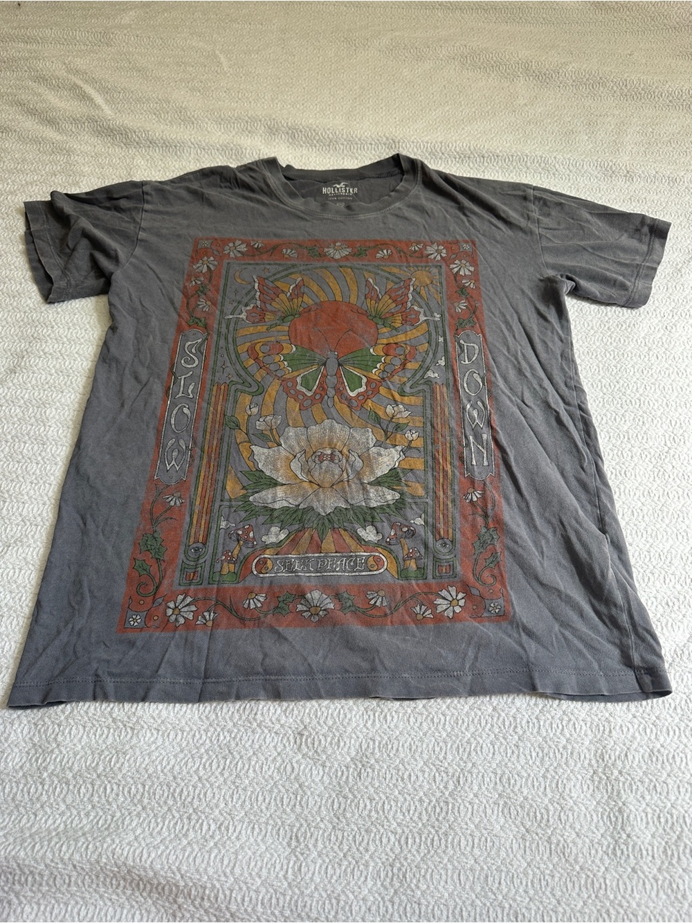 Hollister oversized Graphic Tee - Floral & Butterfly Print